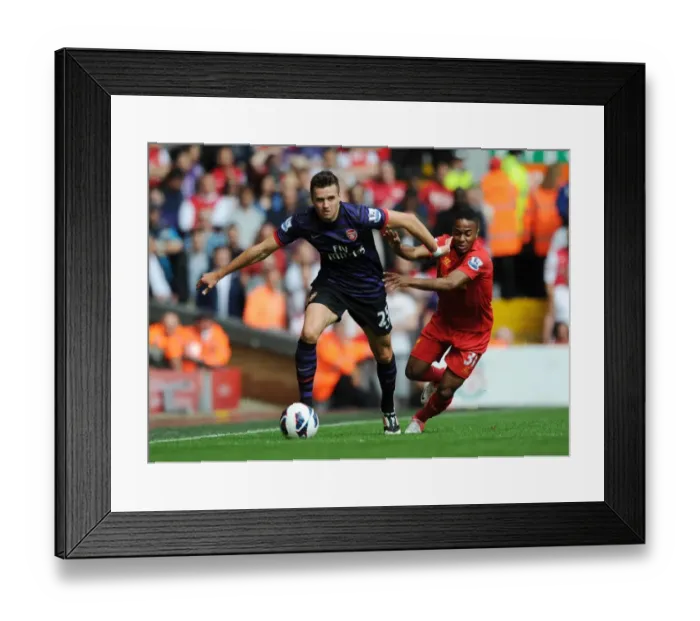 Framed Print : Clash of Talents: Jenkinson vs Sterling - Liverpool vs Arsenal, Premier League 2012-13