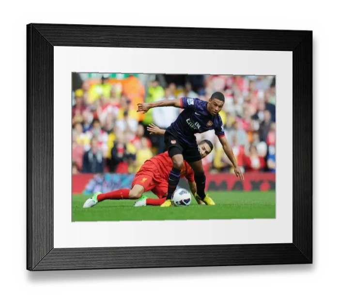 Framed Print : Clash of Talents: Oxlade-Chamberlain vs. Sahin - Liverpool vs. Arsenal, Premier League 2012-13 Framed Print : Clash of Talents: Oxlade-Chamberlain vs. Sahin - Liverpool vs. Arsenal, Premier League 2012-13