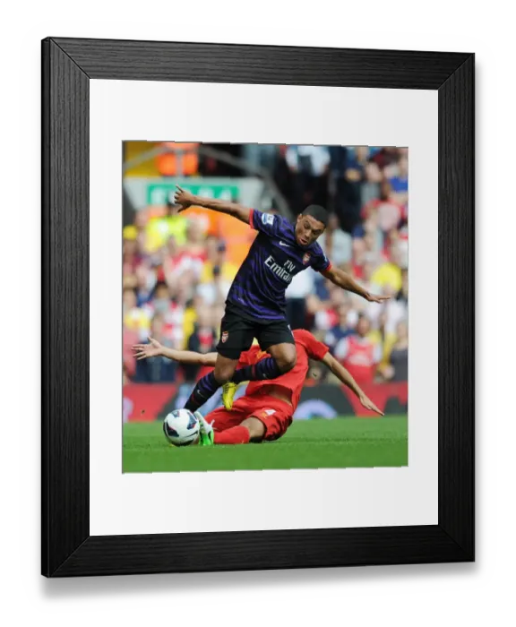 Framed Print : Clash of Midfield Titans: Oxlade-Chamberlain vs. Sahin (Liverpool vs. Arsenal, 2012-13)