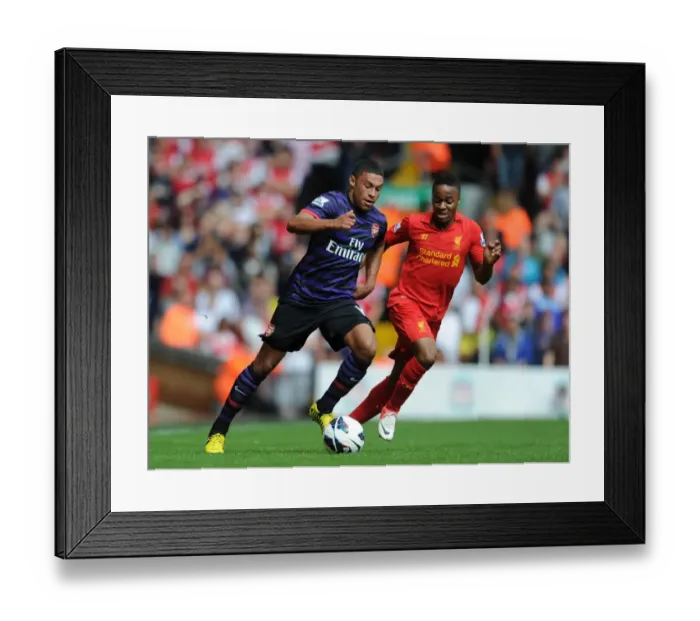 Framed Print : Clash of Stars: Oxlade-Chamberlain vs. Sterling - Liverpool vs. Arsenal, 2012-13 Premier League Framed Print : Clash of Stars: Oxlade-Chamberlain vs. Sterling - Liverpool vs. Arsenal, 2012-13 Premier League