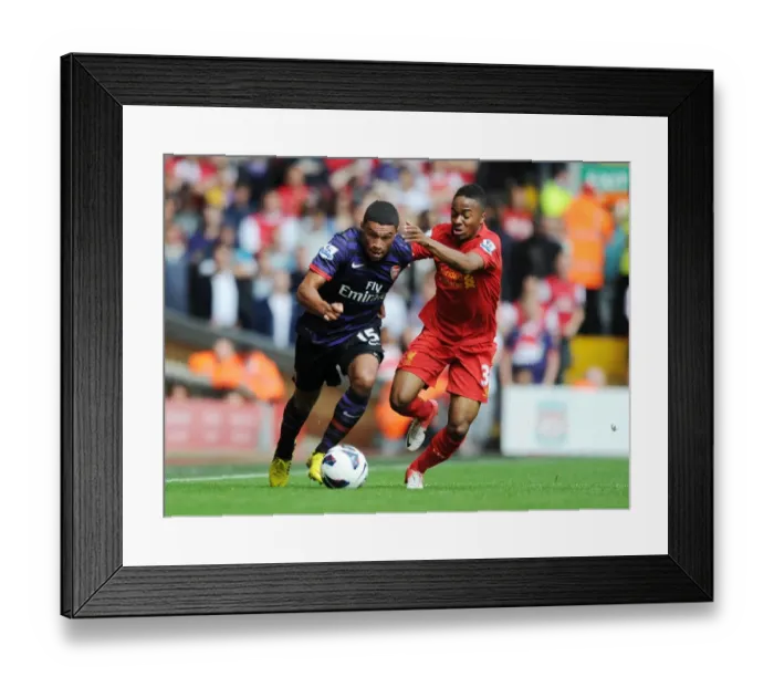 Framed Print : Clash of Young Stars: Oxlade-Chamberlain vs Sterling (Liverpool vs Arsenal, 2012-13)