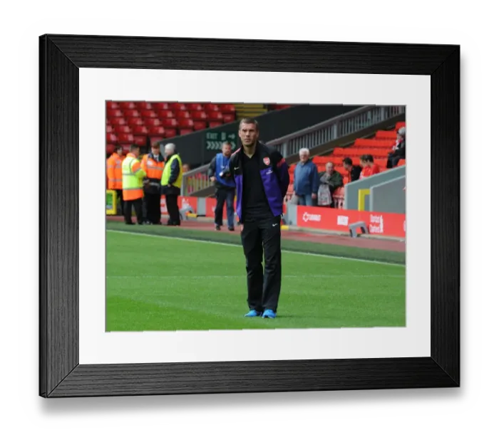Framed Print : Lukas Podolski: Arsenal's Pre-Match Focus at Anfield (Liverpool v Arsenal 2012-13)