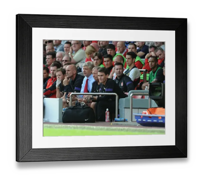 Framed Print : Arsene Wenger and Steve Bould: A Tactical Duo at Anfield (Liverpool v Arsenal, 2012-13)