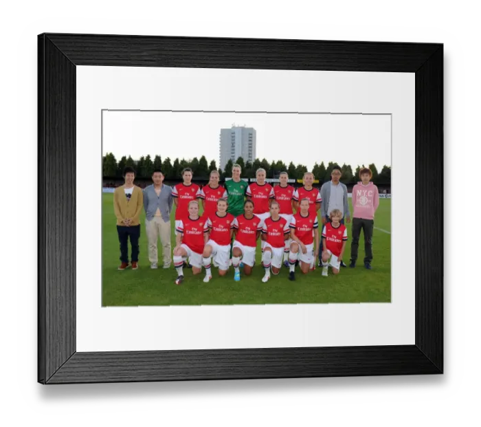 Framed Print : Arsenal Ladies with the match sponsors. Arsenal Ladies 1: 1 Bristol Academy Framed Print : Arsenal Ladies with the match sponsors. Arsenal Ladies 1: 1 Bristol Academy