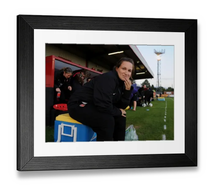 Framed Print : Laura Harvey Leads Arsenal Ladies FC Against Bristol Academy WFC in FA WSL Action