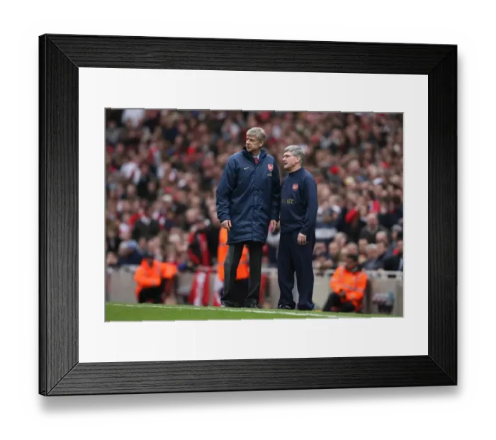 Framed Print : Arsenal manager Arsene Wenger and assistant Pat Rice