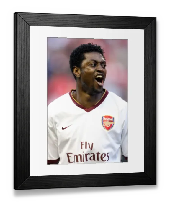 Framed Print : Heartbreaking Performance: Liverpool's 4-2 Victory Over Arsenal in the UEFA Champions League Quarterfinals (Emmanuel Adebayor)