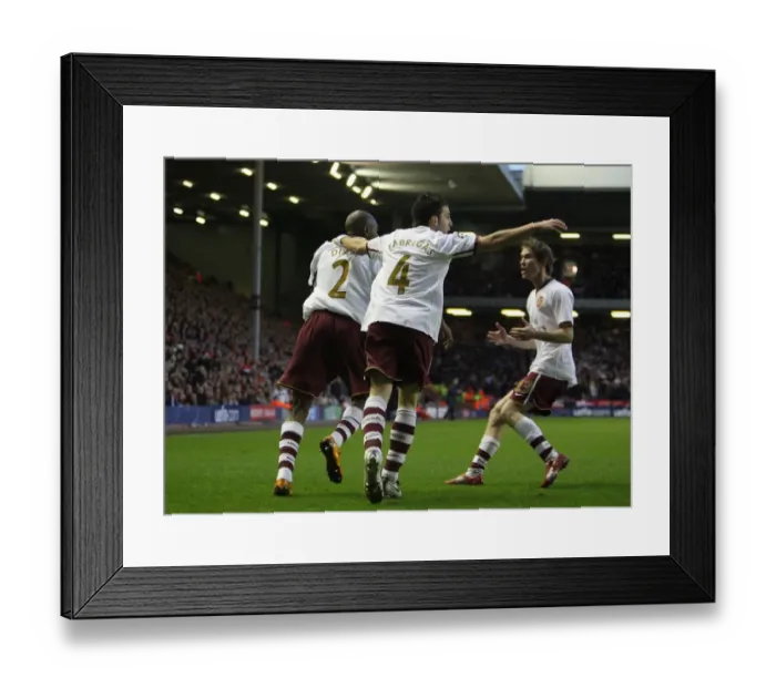 Framed Print : Abou Diaby's Unforgettable Goal: Arsenal's First in Champions League Quarterfinal vs. Liverpool (2008)