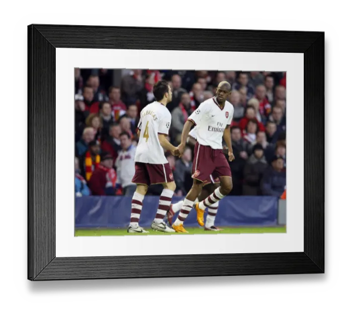 Framed Print : Unforgettable Moment: Abou Diaby and Cesc Fabregas's Goal Celebration in Arsenal's Champions League Battle at Anfield (2008) Framed Print : Unforgettable Moment: Abou Diaby and Cesc Fabregas's Goal Celebration in Arsenal's Champions League Battle at Anfield (2008)