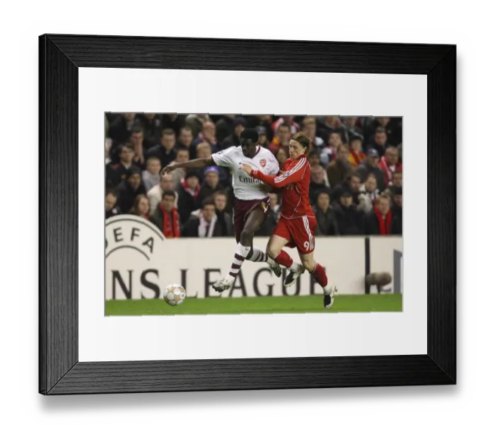 Framed Print : Kolo Toure (Arsenal) Fernando Torres (Liverpool)