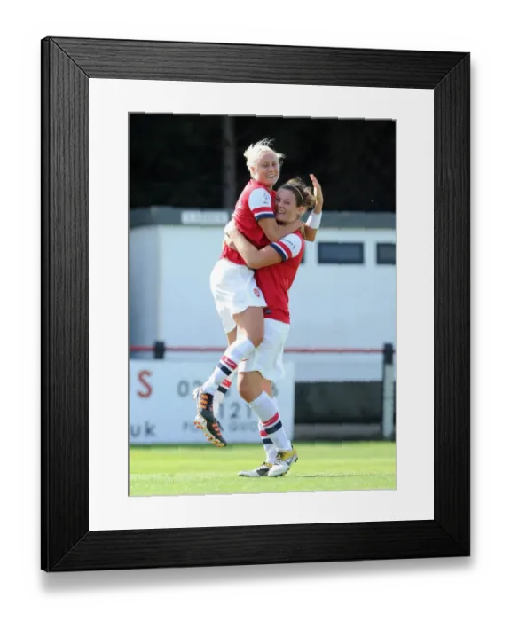 Framed Print : Arsenal Ladies Make History: Beattie and Houghton's First Goal Celebration Framed Print : Arsenal Ladies Make History: Beattie and Houghton's First Goal Celebration