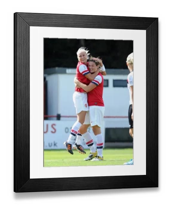 Framed Print : Arsenal Ladies FC vs. Lincoln Ladies FC: Beattie and Houghton Celebrate First Goal in FA WSL Clash Framed Print : Arsenal Ladies FC vs. Lincoln Ladies FC: Beattie and Houghton Celebrate First Goal in FA WSL Clash