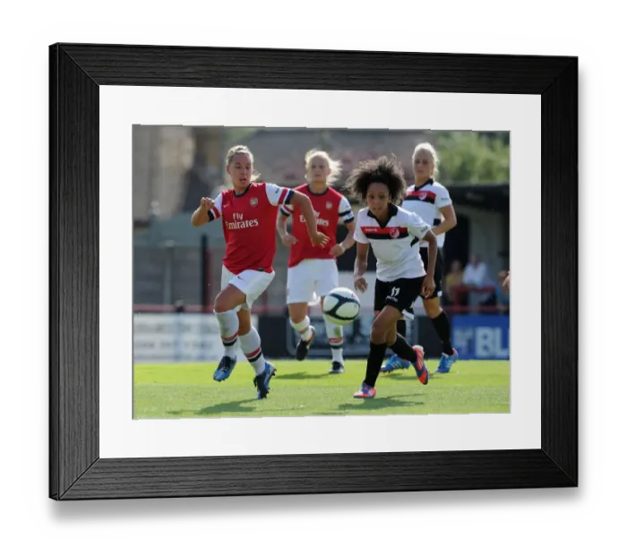 Framed Print : Arsenal vs. Lincoln Ladies: Nobbs and Clarke Battle it Out in the FA WSL