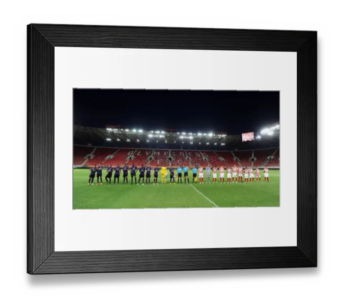 Framed Print : Arsenal and Olympiacos Face Off in NextGen Series: Pre-Match Line-Up at Karaiskakis Stadium Framed Print : Arsenal and Olympiacos Face Off in NextGen Series: Pre-Match Line-Up at Karaiskakis Stadium