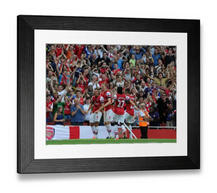 Framed Print : Lukas Podolski celebrates scoring the 2nd Arsenal goal. Arsenal 6: 1 Southampton Framed Print : Lukas Podolski celebrates scoring the 2nd Arsenal goal. Arsenal 6: 1 Southampton