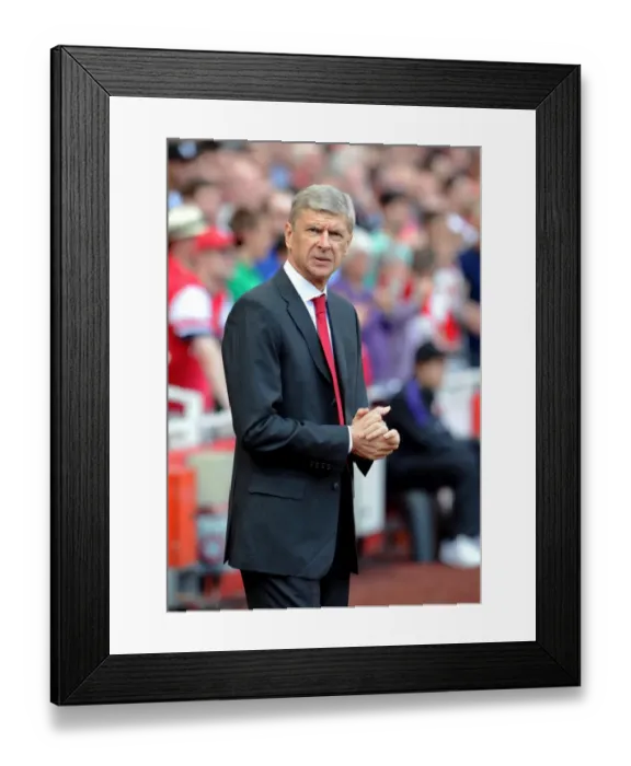 Framed Print : Arsene Wenger the Arsenal Manager. Arsenal 6: 1 Southampton. Barclays Premier League