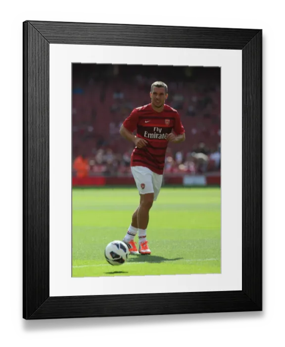 Framed Print : Arsenal's Lukas Podolski Scores in 6-1 Barclays Premier League Victory over Southampton (2012-13 Season)