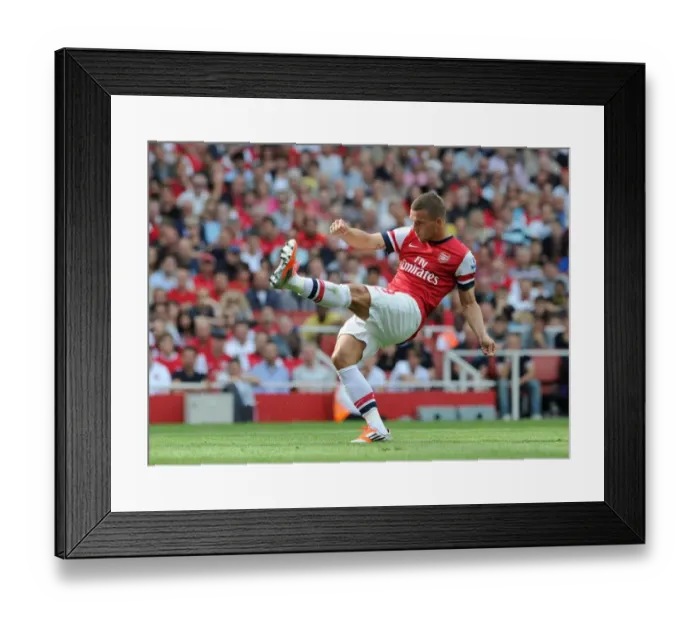 Framed Print : Arsenal's Dominant 6-1 Victory: Podolski's Free Kick Stunner (Premier League 2012-13)