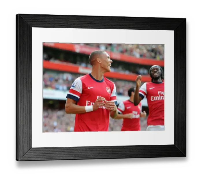 Framed Print : Arsenal's Kieran Gibbs Celebrates First Goal in Dominant 6-1 Victory over Southampton Framed Print : Arsenal's Kieran Gibbs Celebrates First Goal in Dominant 6-1 Victory over Southampton