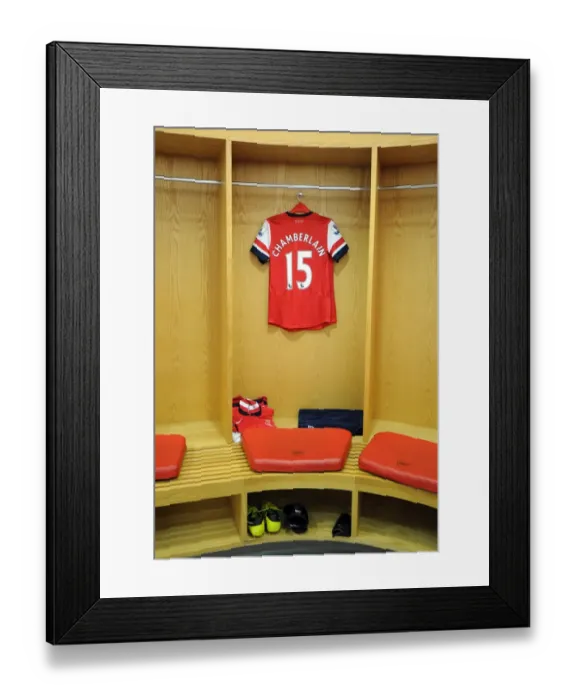 Framed Print : Alex Oxlade-Chamberlain kit in the Changingrooms. Arsenal 6: 1 Southampton Framed Print : Alex Oxlade-Chamberlain kit in the Changingrooms. Arsenal 6: 1 Southampton