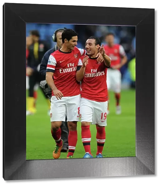 Mikel Arteta and Santi Cazorla: Post-Match Moment at Manchester City vs. Arsenal (2012-13)