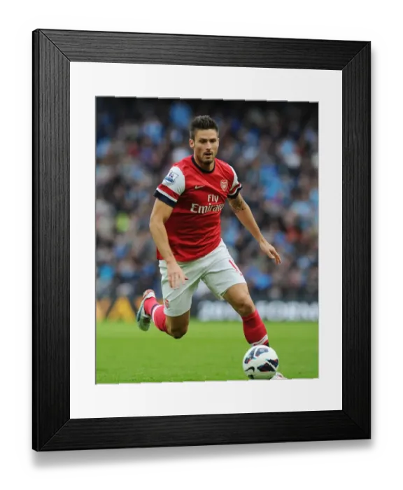 Framed Print : Giroud Faces Manchester City: Arsenal vs. Manchester City, Premier League 2012-13