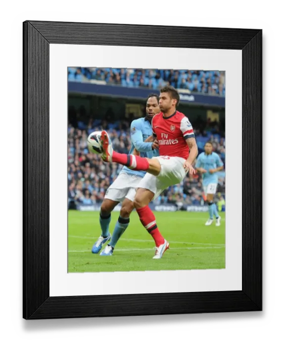 Framed Print : Clash at the Etihad: Giroud vs. Lescott - Manchester City vs. Arsenal, 2012 / 13 Premier League