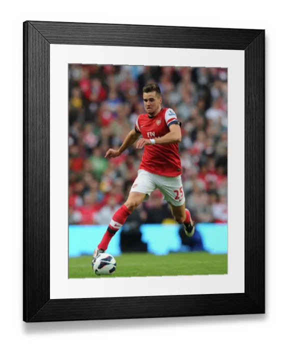 Framed Print : Carl Jenkinson Faces Manchester City: Arsenal vs. Manchester City, Premier League 2012-13