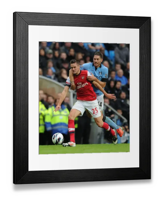 Framed Print : Jenkinson Fouls Garcia: Manchester City vs. Arsenal, Premier League 2012-13