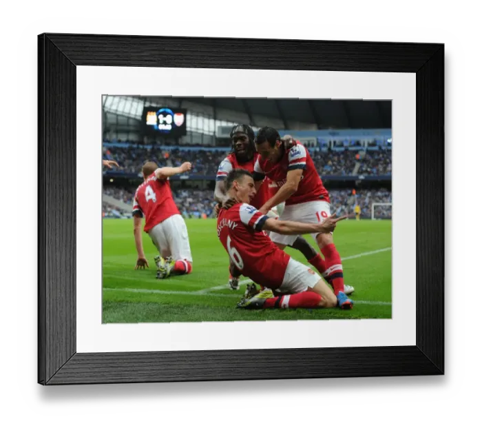 Framed Print : Unforgettable Victory: Koscielny, Gervinho, Cazorla, and Mertesacker's Goal Celebration - The Unbreakable Arsenal Bond (2012-13) Framed Print : Unforgettable Victory: Koscielny, Gervinho, Cazorla, and Mertesacker's Goal Celebration - The Unbreakable Arsenal Bond (2012-13)