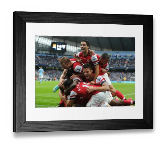 Framed Print : Arsenal's Unforgettable Moment: Koscielny's Goal Celebration with Team Mates Mertesacker, Gervinho, Cazorla, Arteta, Walcott, and Giroud Framed Print : Arsenal's Unforgettable Moment: Koscielny's Goal Celebration with Team Mates Mertesacker, Gervinho, Cazorla, Arteta, Walcott, and Giroud