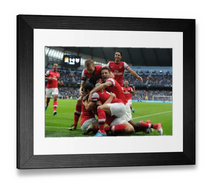 Framed Print : Celebrating Glory: Giroud, Mertesacker, Cazorla, and Arteta's Goal Rush at Manchester City (2012-13) Framed Print : Celebrating Glory: Giroud, Mertesacker, Cazorla, and Arteta's Goal Rush at Manchester City (2012-13)