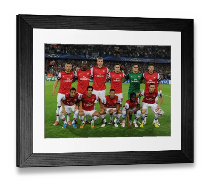 Framed Print : Arsenal vs. Montpellier: 2012-13 UEFA Champions League Team Line-up Framed Print : Arsenal vs. Montpellier: 2012-13 UEFA Champions League Team Line-up