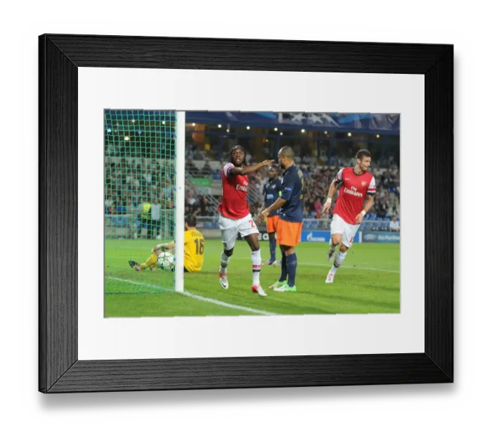 Framed Print : Gervinho Scores Arsenal's Second Goal vs Montpellier in 2012-13 UEFA Champions League Framed Print : Gervinho Scores Arsenal's Second Goal vs Montpellier in 2012-13 UEFA Champions League