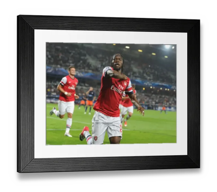 Framed Print : Gervinho Scores Arsenal's Second Goal in 2012-13 UEFA Champions League Against Montpellier