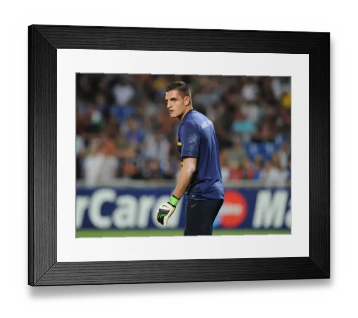 Framed Print : Vito Mannone: Arsenal's Montpellier Shield Framed Print : Vito Mannone: Arsenal's Montpellier Shield