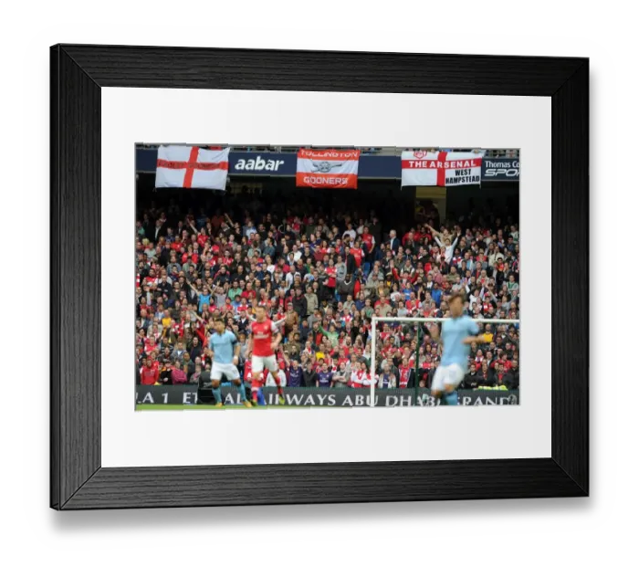 Framed Print : Arsenal Fans at Etihad Stadium: A Battle in the Barclays Premier League - Manchester City 1:1 Arsenal (September 23, 2012)