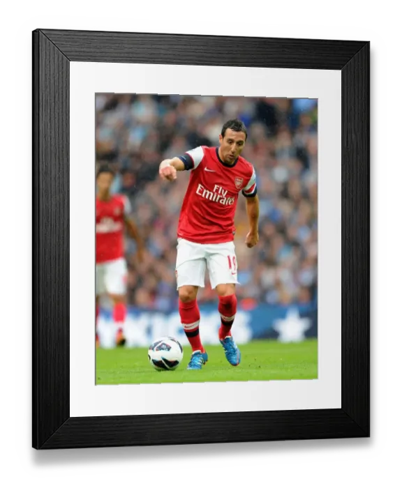 Framed Print : Santi Cazorla's Battle: Manchester City 1-1 Arsenal, Premier League (2012-13)