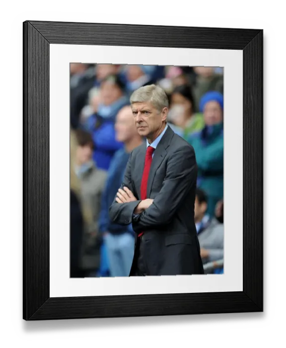 Framed Print : Arsene Wenger at Etihad Stadium: A Premier League Showdown (2012-13) - Manchester City vs. Arsenal: The Battle of the Managers