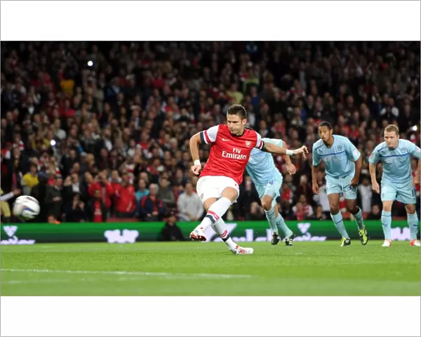 Olivier Giroud (Arsenal) misses a penalty. Arsenal 6: 1 Coventry City. Capital One League Cup