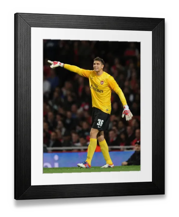 Framed Print : Martinez's Focus: Arsenal's Battle Against Coventry City in the Capital One Cup