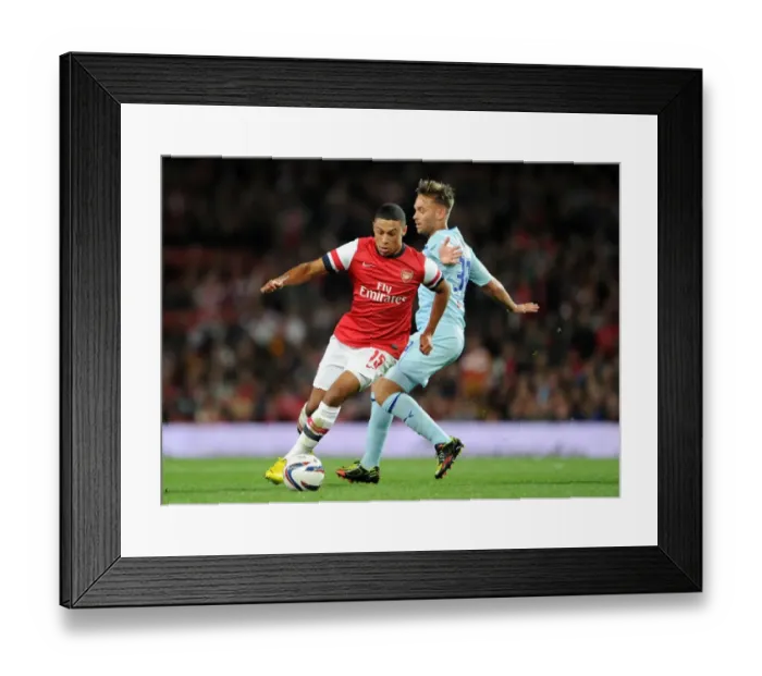 Framed Print : Alex Oxlade-Chamberlain (Arsenal) James Bailey (Coventry). Arsenal 6: 1 Coventry City Framed Print : Alex Oxlade-Chamberlain (Arsenal) James Bailey (Coventry). Arsenal 6: 1 Coventry City