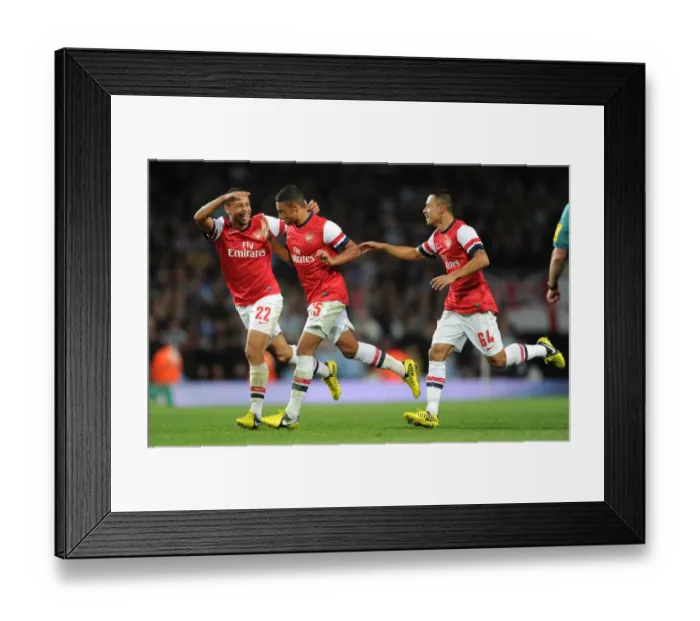 Framed Print : Arsenal's Oxlade-Chamberlain Scores Second Goal Against Coventry City in Capital One Cup (2012-13)
