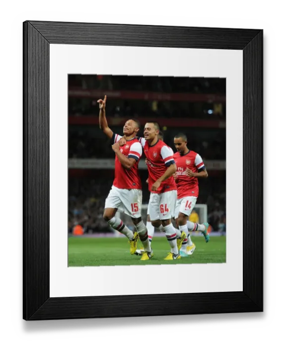 Framed Print : Alex Oxlade-Chamberlain Scores the Decisive Goal: Arsenal Claims Capital One Cup Victory over Coventry City
