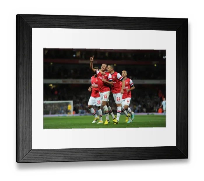 Framed Print : Alex Oxlade-Chamberlain Scores the Second Goal: Arsenal's Capital One Cup Victory over Coventry City