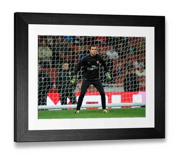 Framed Print : James Shea (Arsenal). Arsenal 6: 1 Coventry City. Capital One League Cup