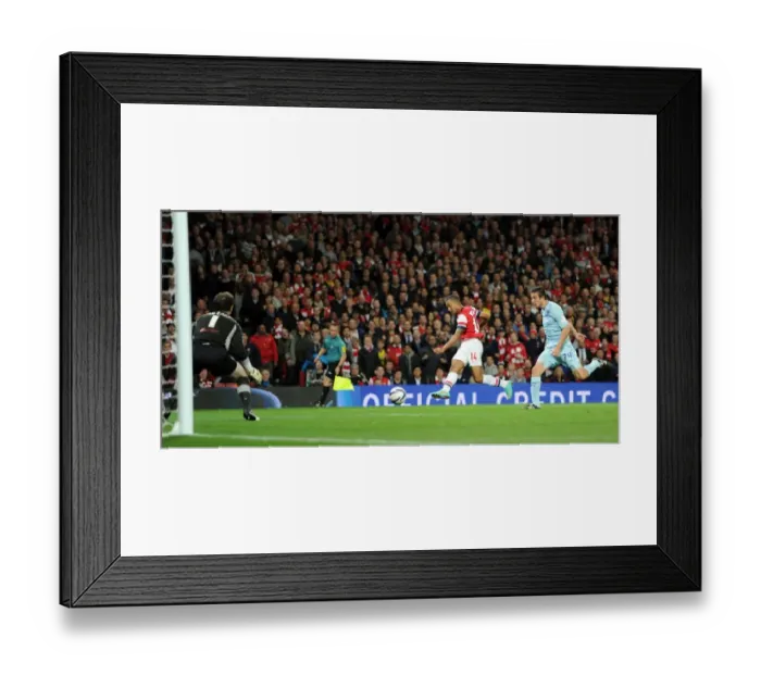 Framed Print : Theo Walcott Scores Fourth Goal Against Coventry City in Capital One Cup Match