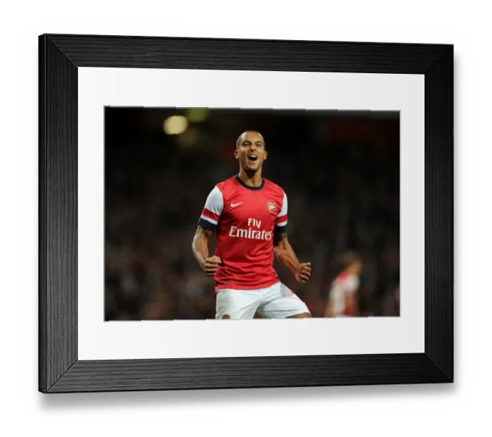 Framed Print : Theo Walcott's Historic Debut Goal: Arsenal vs. Coventry City, Capital One Cup 2012-13
