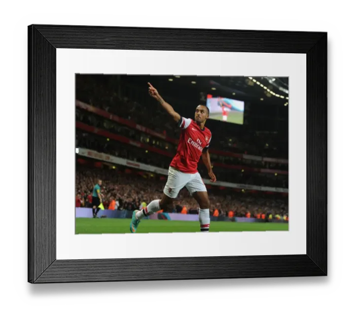 Framed Print : Arsenal's Theo Walcott Scores Fourth Goal in Capital One Cup Victory over Coventry City Framed Print : Arsenal's Theo Walcott Scores Fourth Goal in Capital One Cup Victory over Coventry City