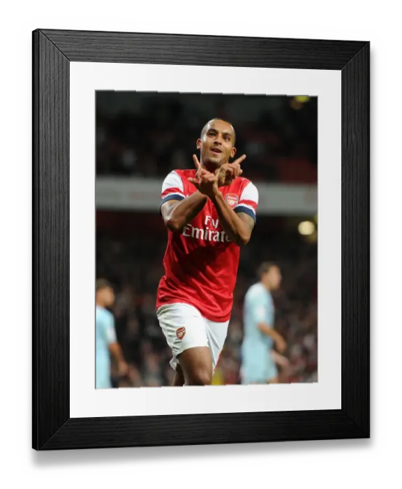 Framed Print : Theo Walcott's Historic Debut Goal: Arsenal vs. Coventry City, Capital One Cup 2012-13